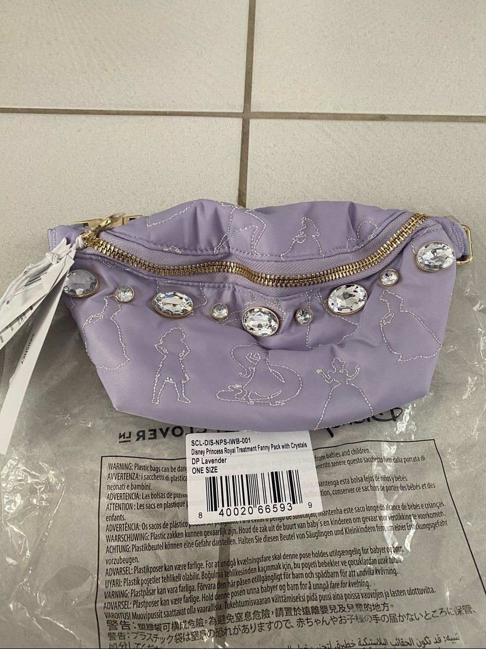 NWT Stoney Clover Lane Disney Princess Royal Treatment Fanny Pack Crystals